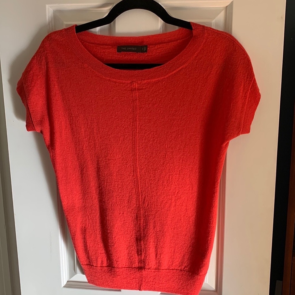 The Limited- Red Light weight, short sleeve sweater - Size Small